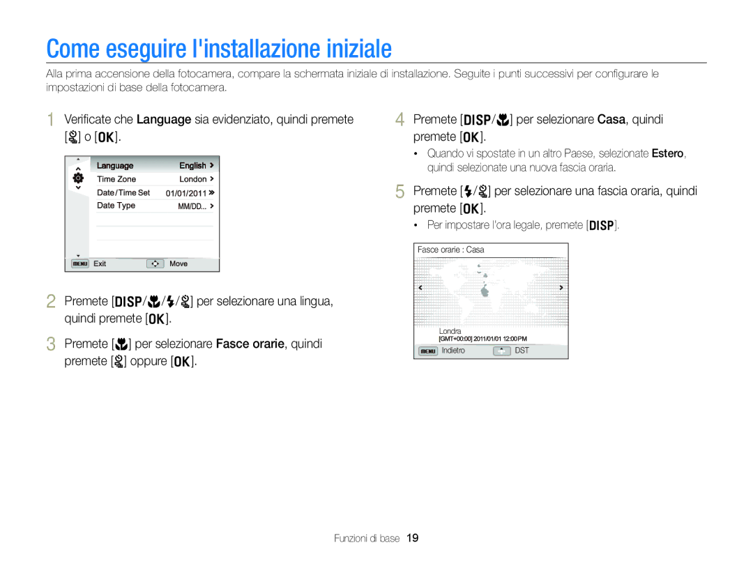 Samsung EC-ST96ZZBPBE1 manual Come eseguire linstallazione iniziale 