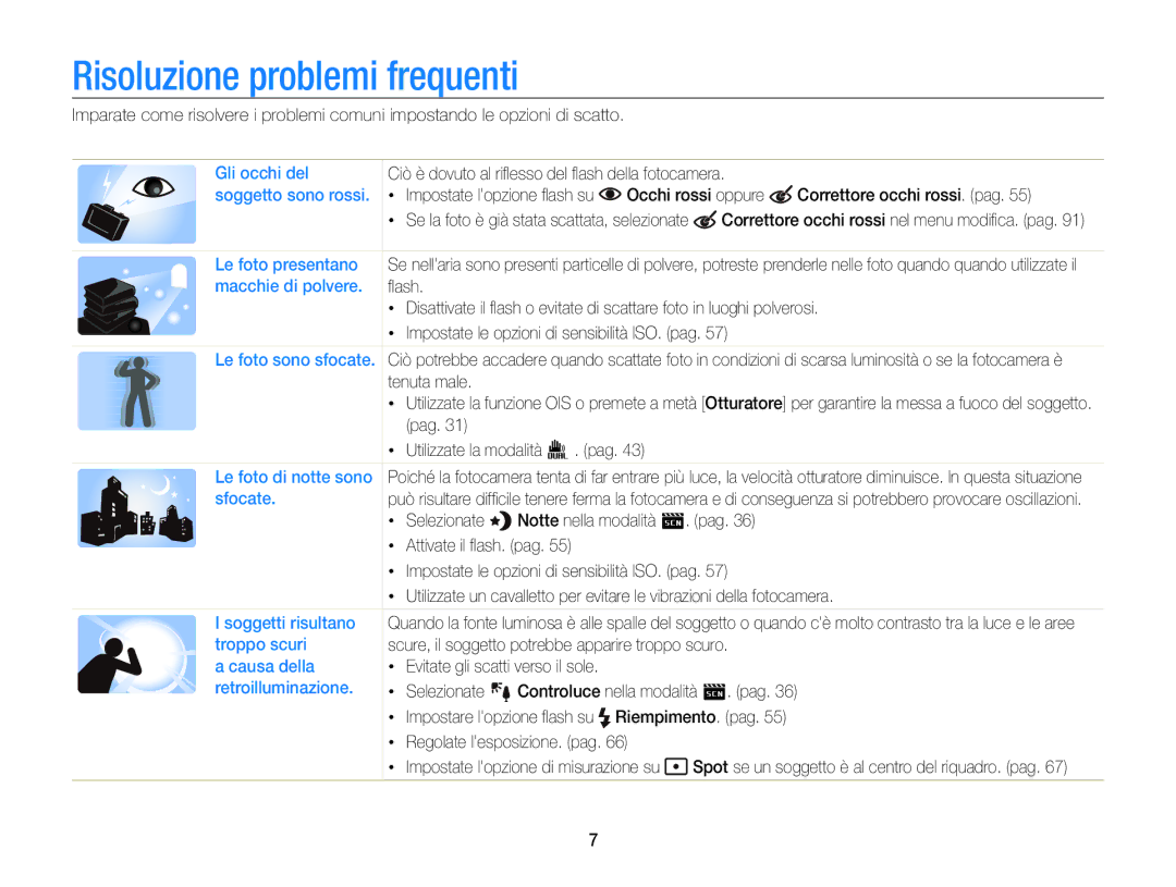 Samsung EC-ST96ZZBPBE1 manual Risoluzione problemi frequenti 