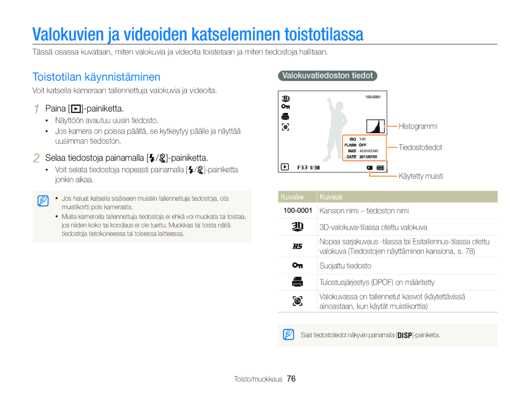 Samsung EC-ST96ZZBPBE2 Valokuvien ja videoiden katseleminen toistotilassa, Toistotilan käynnistäminen, Paina P-painiketta 