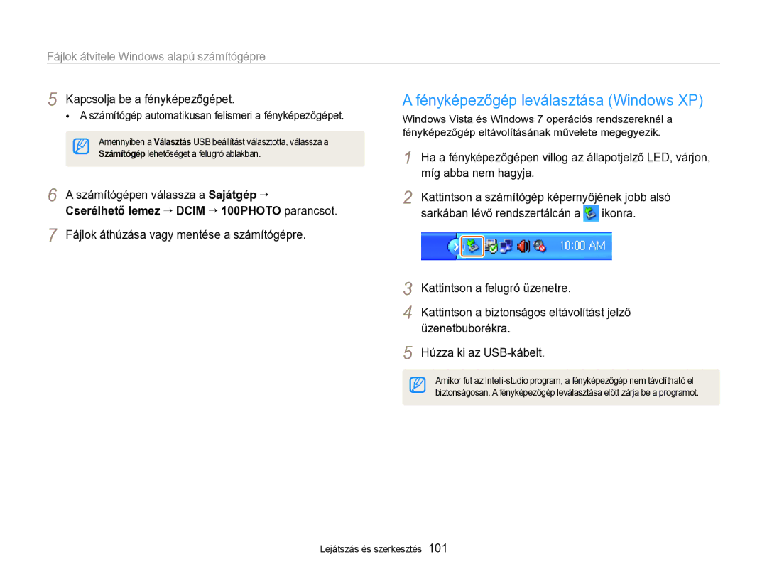 Samsung EC-ST96ZZBPBE2 manual Fényképezőgép eltávolításának művelete megegyezik 