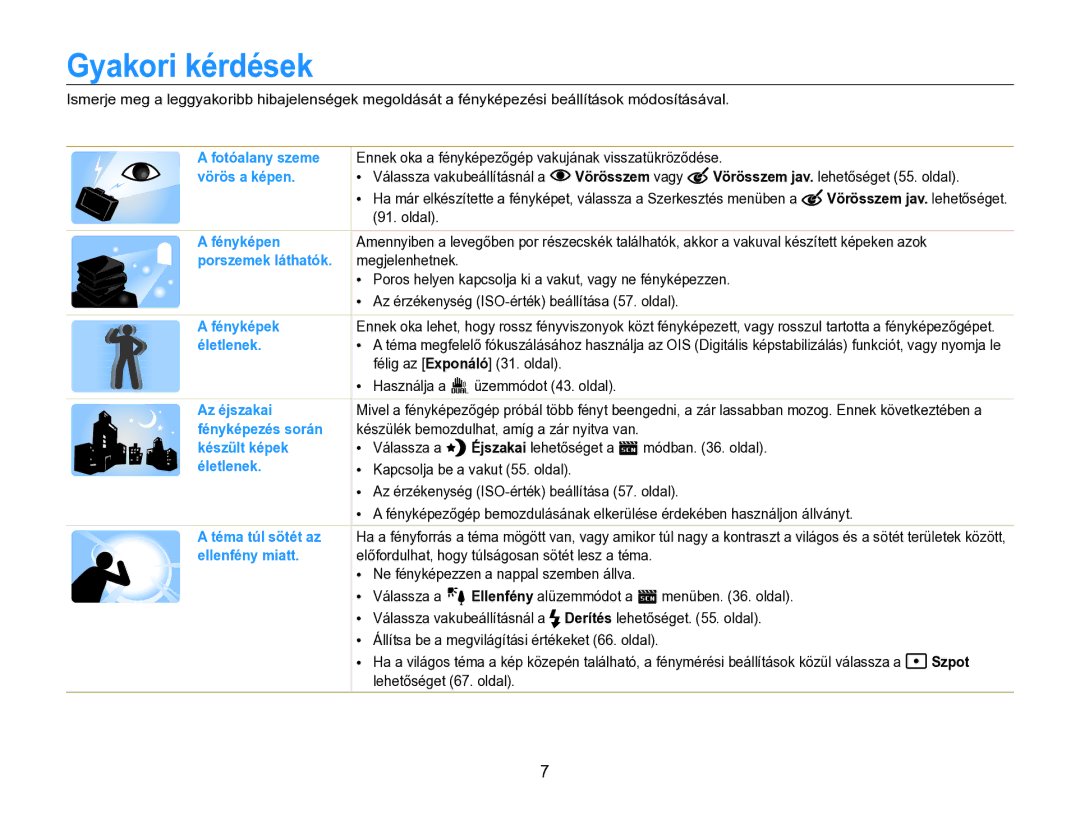 Samsung EC-ST96ZZBPBE2 manual Gyakori kérdések, Vörösszem vagy, Szpot 