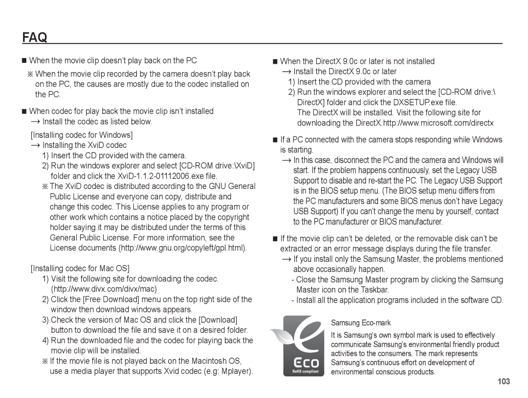 Samsung EC-TL90ZZBPR manual Insert the CD provided with the camera, Installing codec for Mac OS 