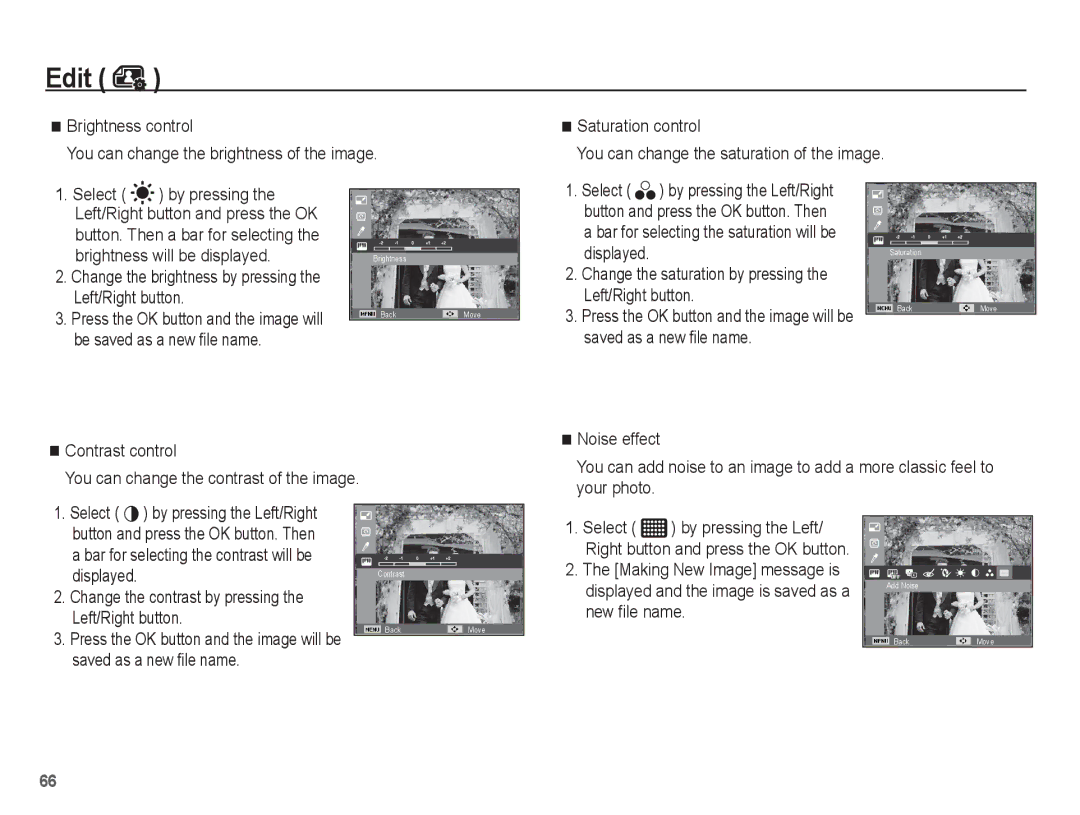 Samsung EC-TL90ZZBPR manual Change the brightness by pressing the Left/Right button, Button and press the OK button. Then 