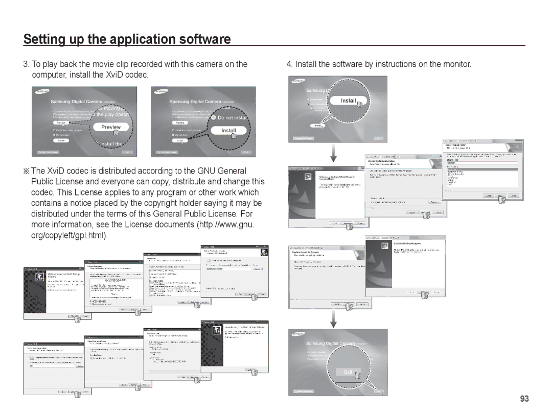 Samsung EC-TL90ZZBPR manual Setting up the application software 