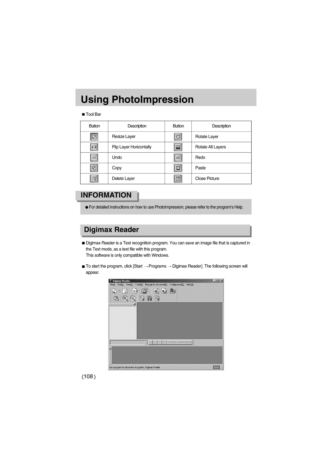 Samsung EC-UC501SBA/US, EC-A400ZSBA/E1, EC-UC501SBB/US, EC-A400ZSBB/US, EC-A400ZSBA/US, EC-A400ZSAA manual Digimax Reader 