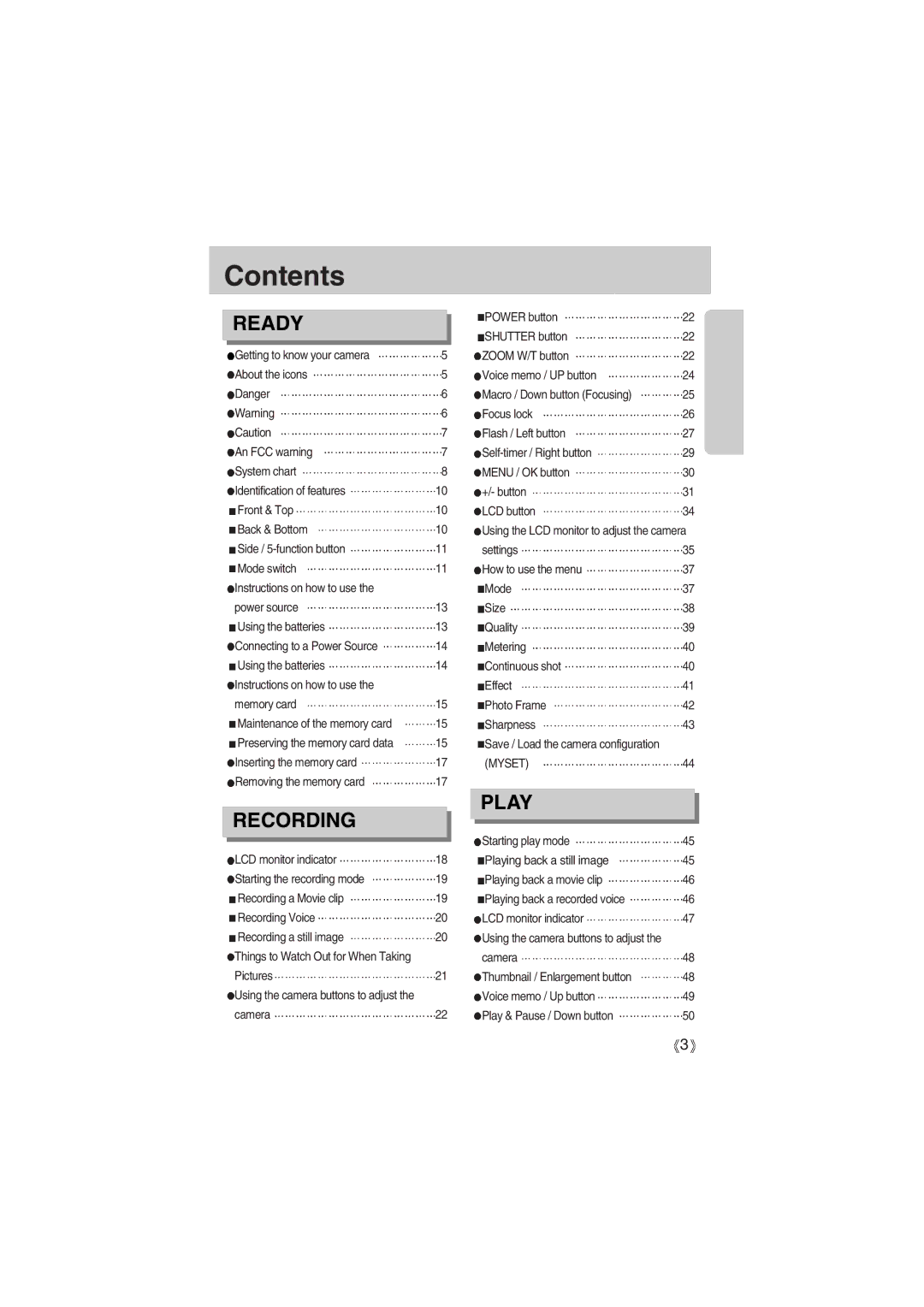 Samsung EC-A400ZSBB/US, EC-UC501SBA/US, EC-A400ZSBA/E1, EC-UC501SBB/US, EC-A400ZSBA/US, EC-A400ZSAA manual Contents 