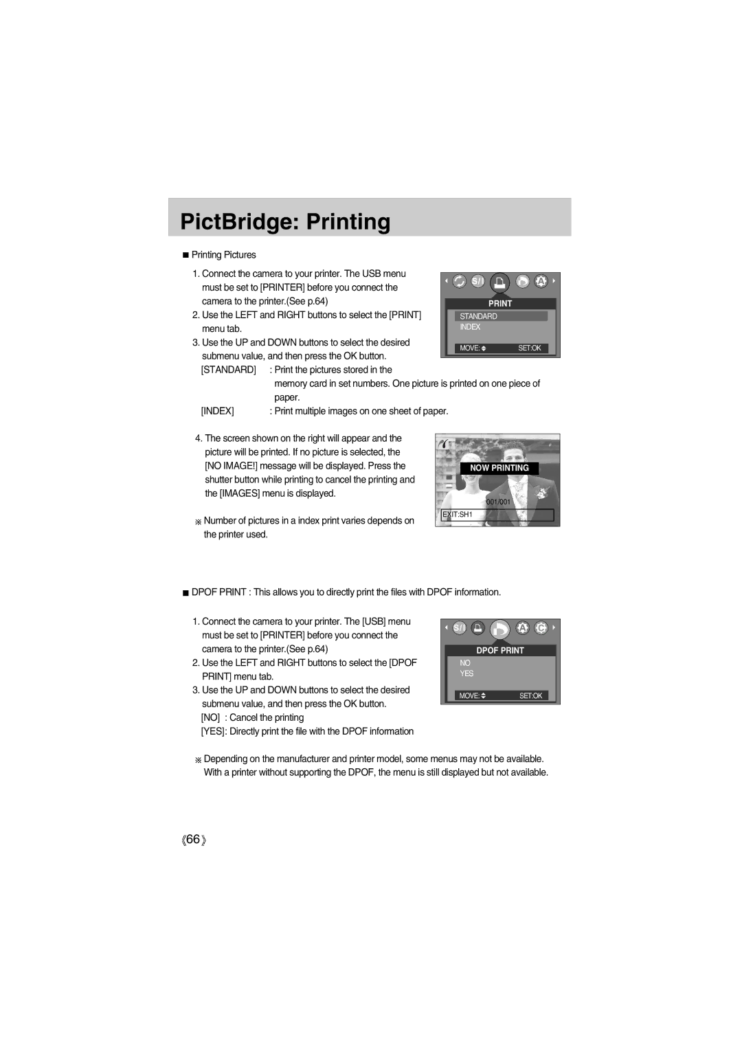 Samsung EC-UC501SBA/US, EC-A400ZSBA/E1, EC-UC501SBB/US manual PictBridge Printing, Standard, Print the pictures stored, Paper 