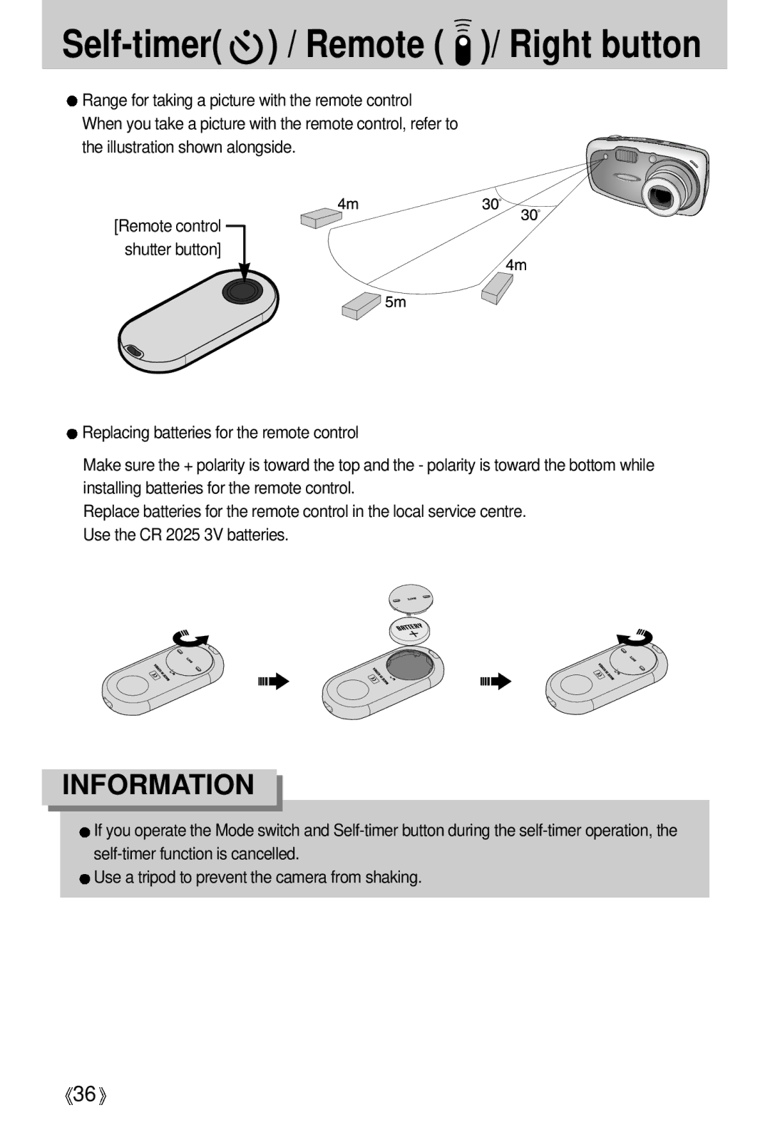 Samsung EC-UCA5ZUBA/US, EC-UCA5ZEBA/DE, EC-UCA5ZEBB/FR, EC-UCA5ZEBC/FR, EC-UCA5ZEBG/E1 manual Remote control shutter button 