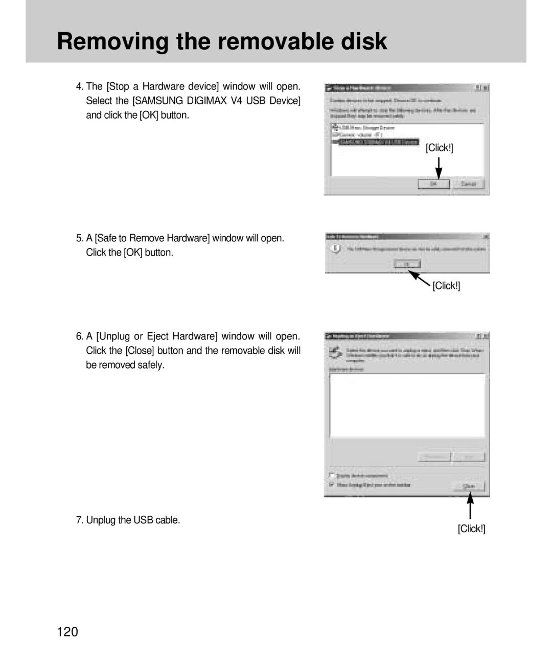 Samsung EC-V4ZZZSBA/DE, EC-V4ZZZSBA/US, EC-V4ZZZSBB/US, EC-V4ZZZSBA/E1, EC-V4ZZZSBA/FR, EC-V4ZZZSBB/FR manual 120 