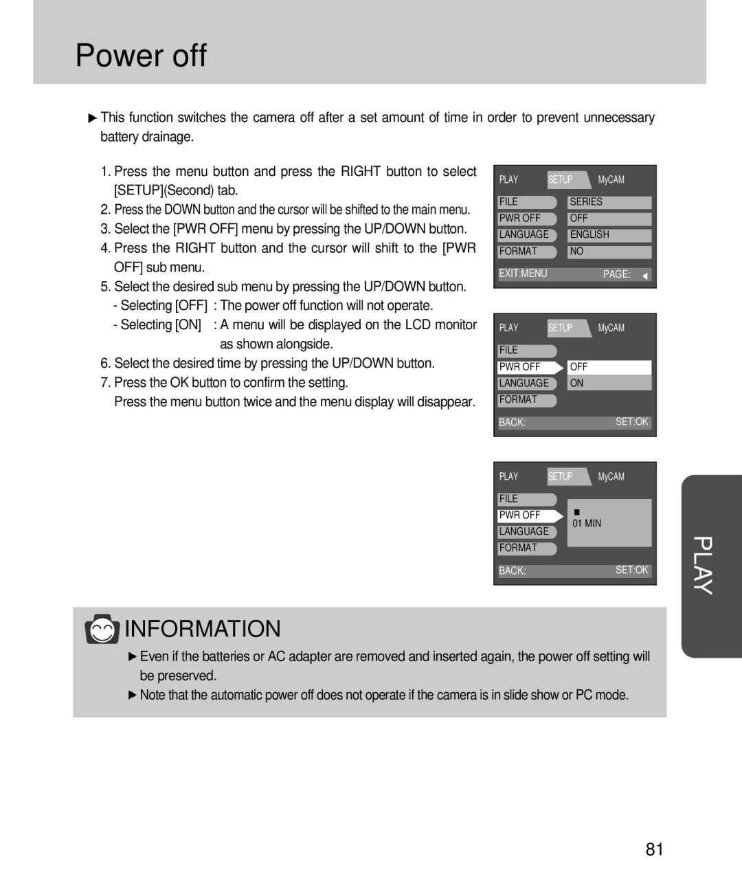 Samsung EC-V4ZZZSBA/E1, EC-V4ZZZSBA/DE, EC-V4ZZZSBA/US, EC-V4ZZZSBB/US, EC-V4ZZZSBA/FR, EC-V4ZZZSBB/FR manual Power off 