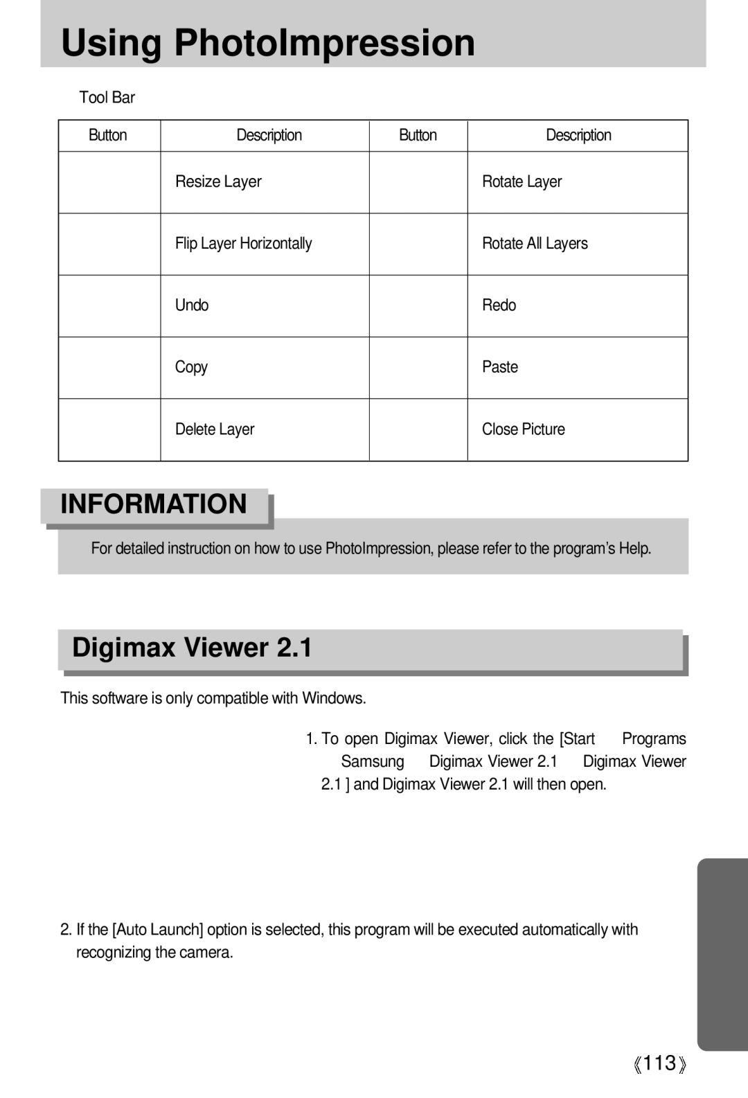 Samsung EC-V5ZZZSAB, EC-V5ZZZSAA, EC-V5ZZZSBA/FR, EC-V5ZZZSBA/US, EC-V5ZZZSBA/GB manual Digimax Viewer 