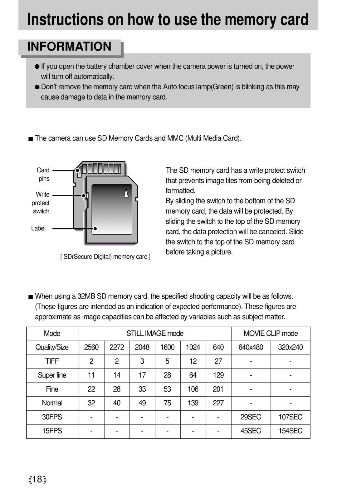 Samsung EC-V5ZZZSAB, EC-V5ZZZSAA, EC-V5ZZZSBA/FR, EC-V5ZZZSBA/US, EC-V5ZZZSBA/GB manual Mode, Movie Clip mode 