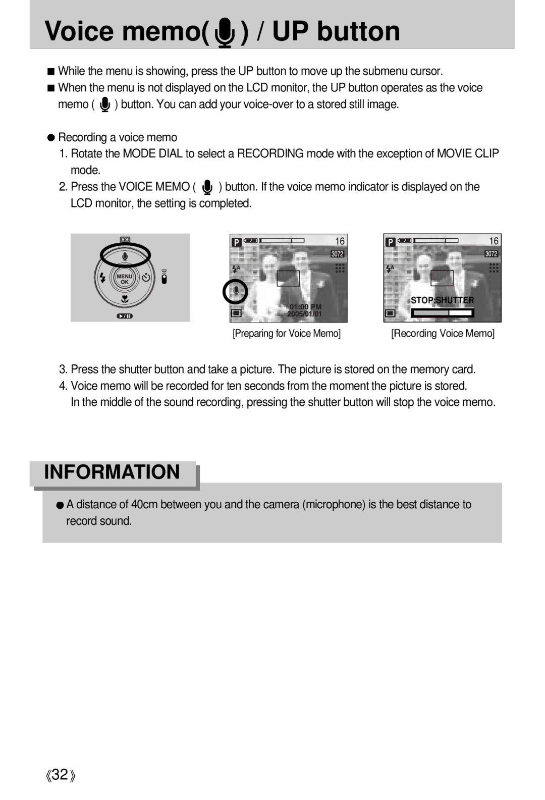 Samsung EC-V700ZRAA, EC-V700ZSBA/FR, EC-V700ZSBA/GB, EC-V700ZUBA/E1, EC-V700ZRBB/E1, EC-V700ZRBA/E1 Voice memo / UP button 