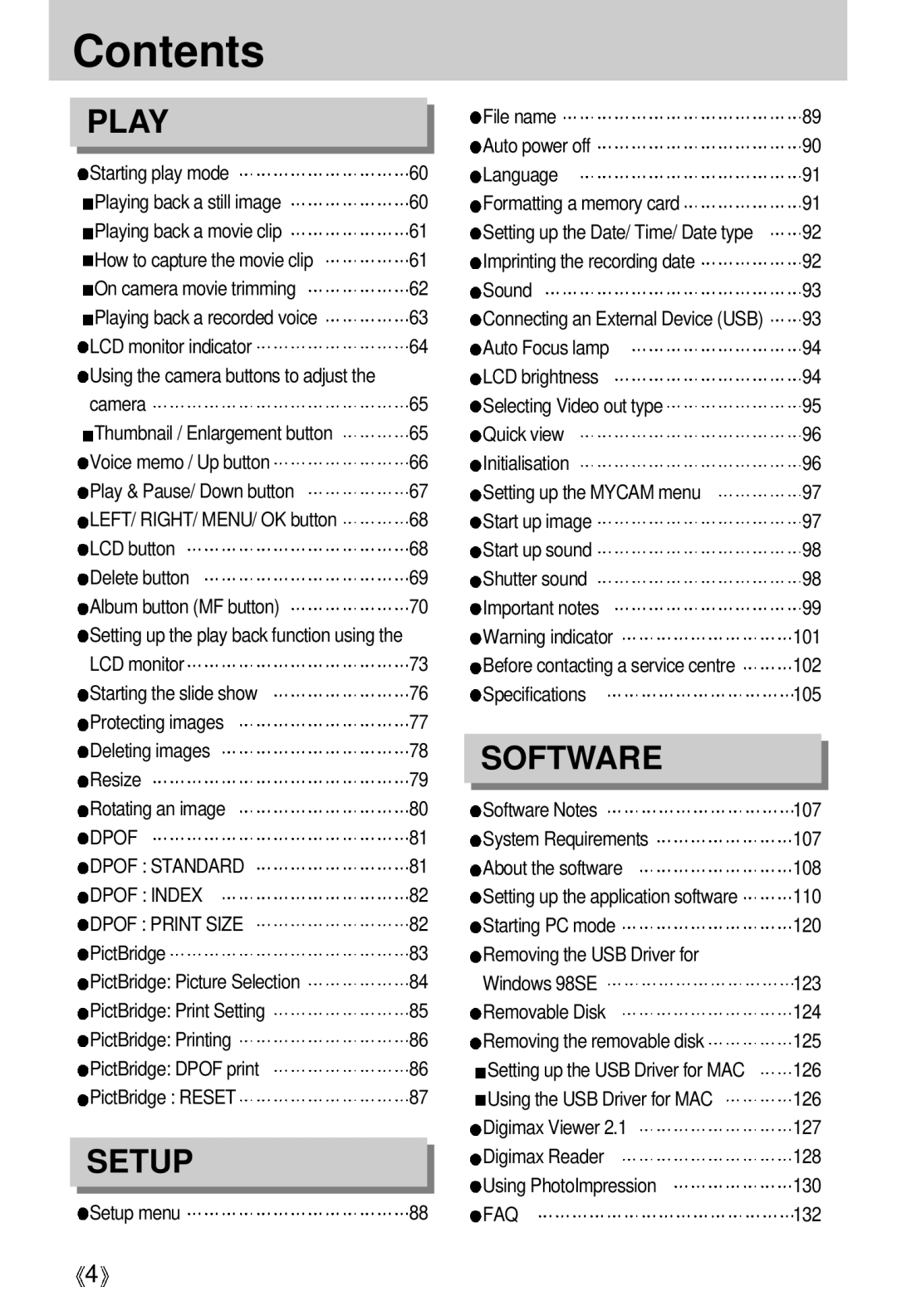 Samsung EC-V700ZRBA/E1 manual LCD monitor indicator Auto Focus lamp, Resize Rotating an image Software Notes 107, 110, 132 