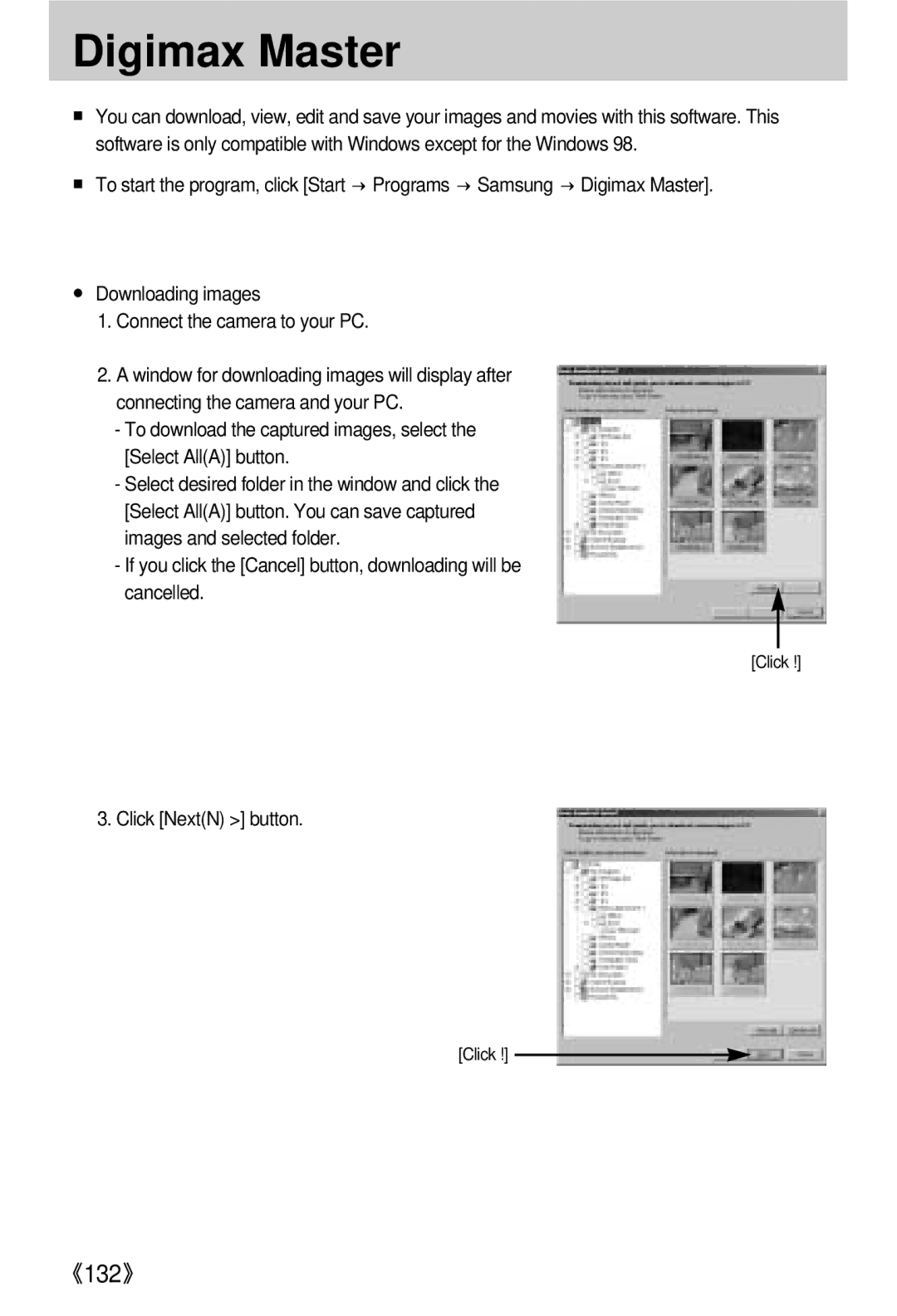 Samsung EC-V800ZSBB/US, EC-V800ZSBA/FR, EC-V800ZSAA, EC-V800ZSBA/E1, EC-V800ZABA/E1 manual Digimax Master, Click NextN button 