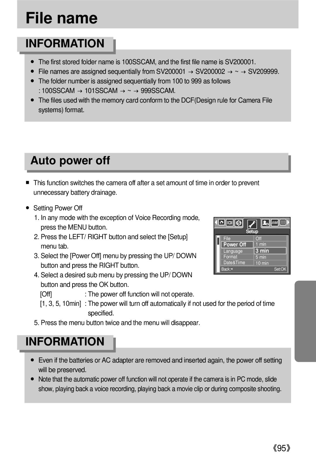 Samsung EC-V800ZSBA/US, EC-V800ZSBA/FR, EC-V800ZSAA, EC-V800ZSBA/E1, EC-V800ZABA/E1 manual File name, Auto power off, Specified 