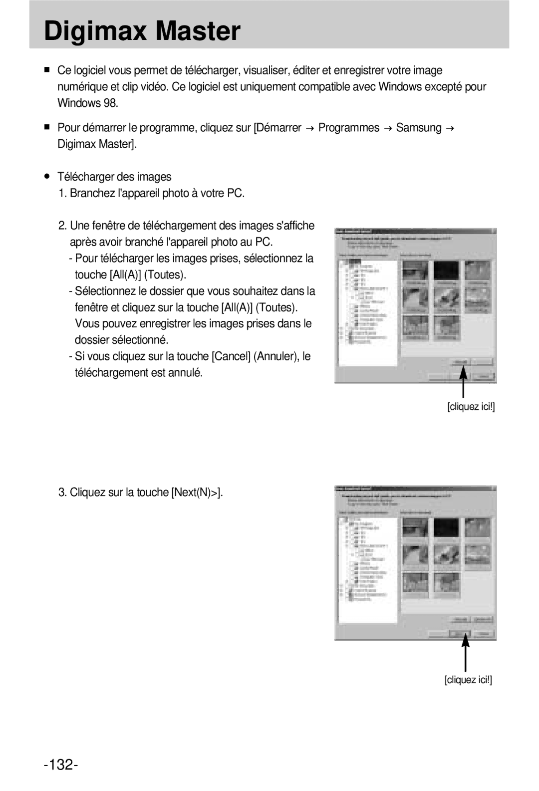 Samsung EC-V800ZSBA/FR manual Digimax Master, Cliquez sur la touche NextN 