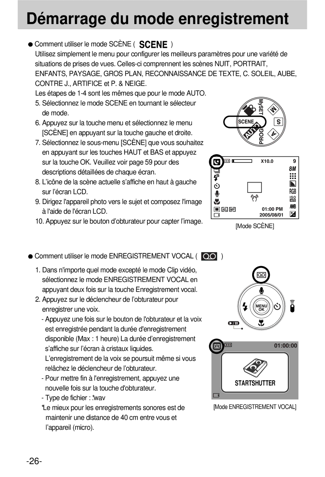Samsung EC-V800ZSBA/FR manual Startshutter 