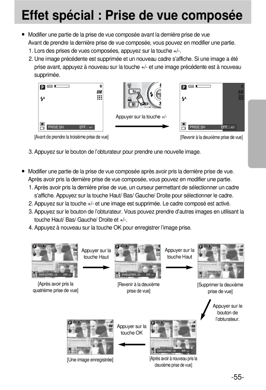 Samsung EC-V800ZSBA/FR manual Avant de prendre la troisième prise de vue 