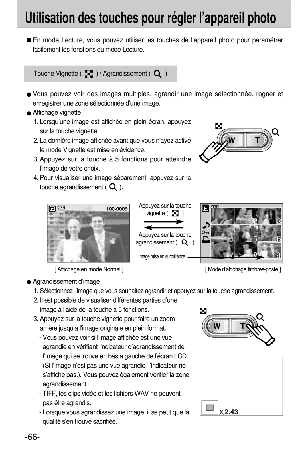 Samsung EC-V800ZSBA/FR manual Agrandissement d’image 