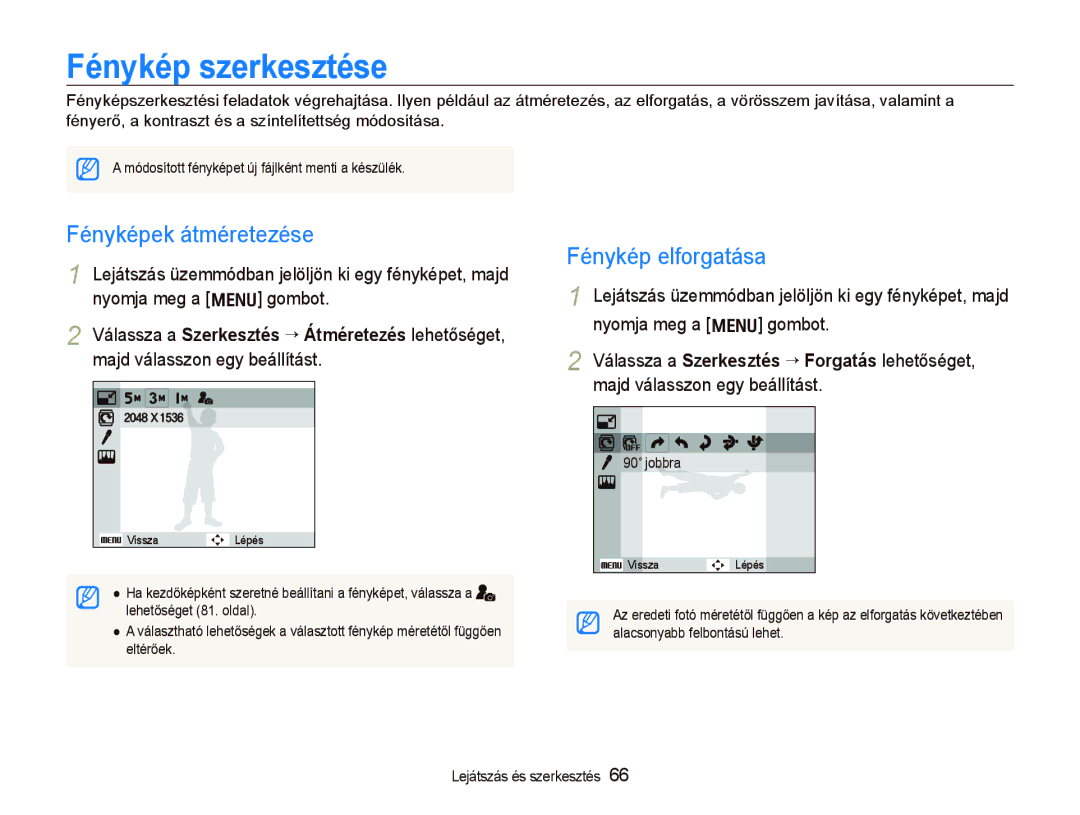 Samsung EC-WB1000BPBIT, EC-WB1000BPBE1, EC-WB1000BPSE3 Fénykép szerkesztése, Fényképek átméretezése, Fénykép elforgatása 