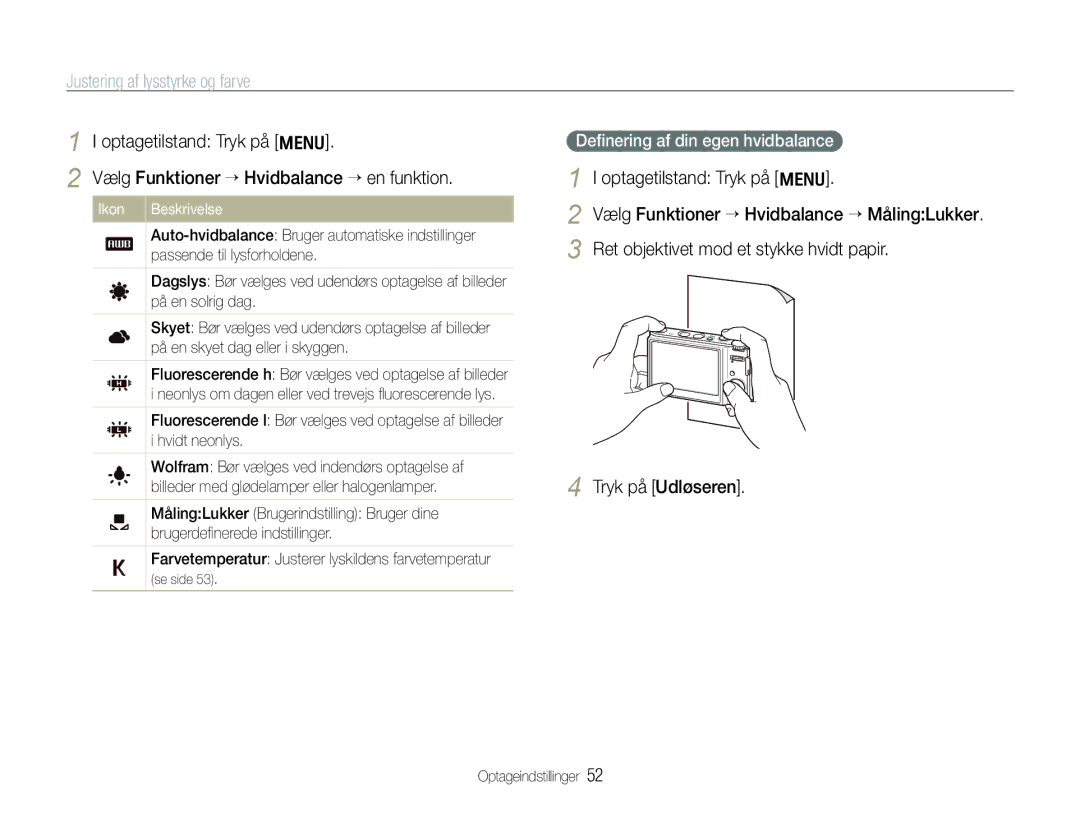 Samsung EC-WB1000BPSE2, EC-WB1000BPBE2, EC-WB100BBP/E2 manual Ikon Beskrivelse 