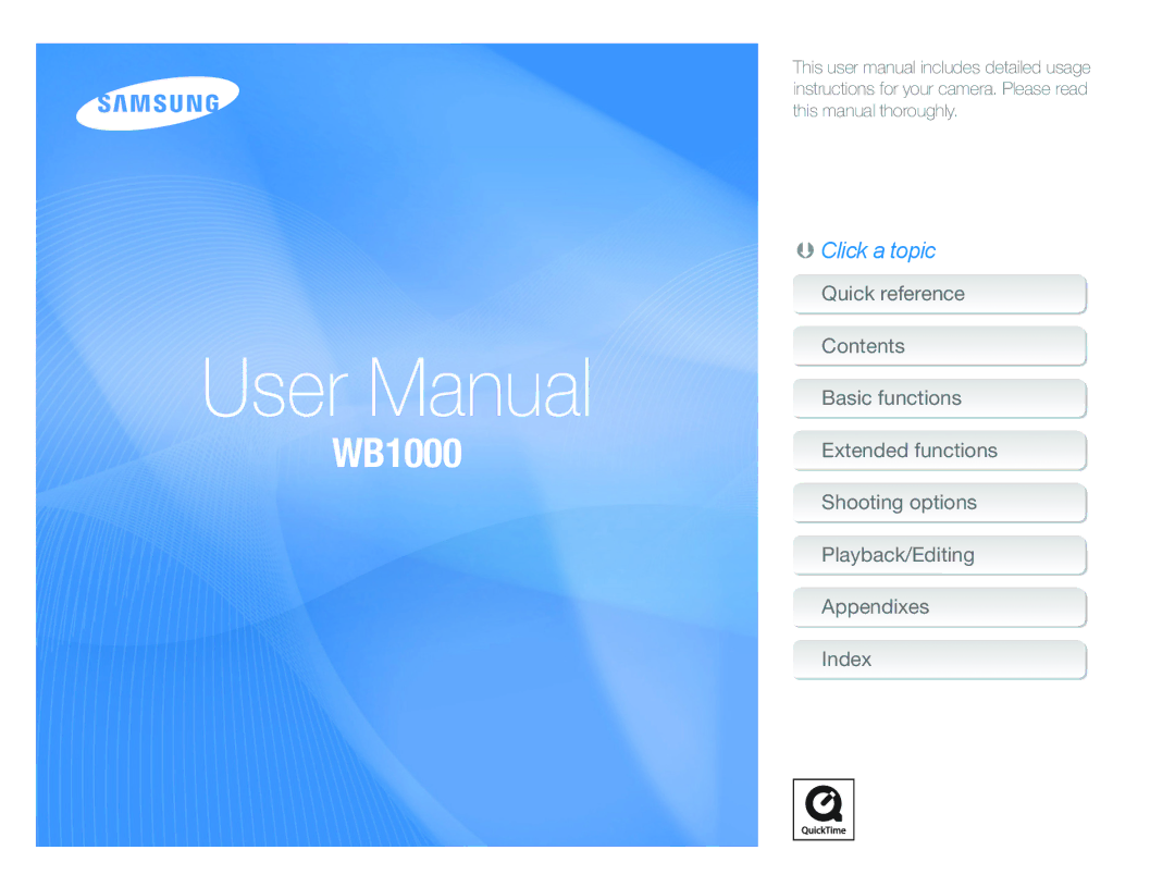 Samsung EC-WB100BBP/FR, EC-WB1000BPBFR, EC-WB1000BPBE1, EC-WB1000BPSFR, EC-WB100SBP/FR, EC-WB100SBP/IT manual 