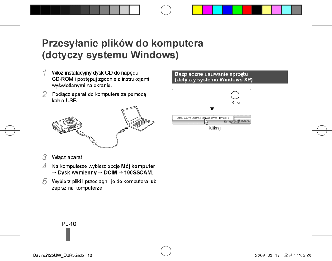 Samsung EC-WB1000BPSRU Przesyłanie plików do komputera dotyczy systemu Windows, PL-10, → Dysk wymienny → Dcim → 100SSCAM 