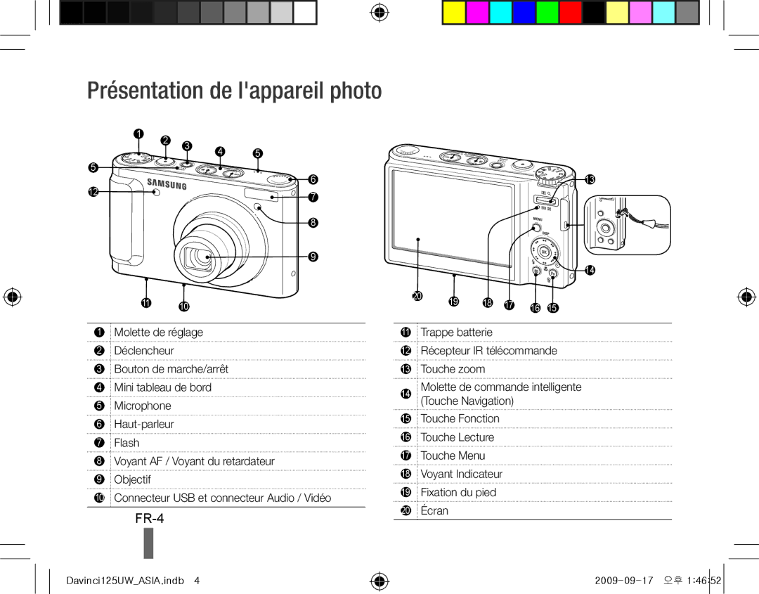 Samsung EC-WB1000BPBGB, EC-WB1000BPBFR, EC-WB100BBP/FR, EC-WB1000BPBE1, EC-WB1000BPSFR Présentation de lappareil photo, FR-4 