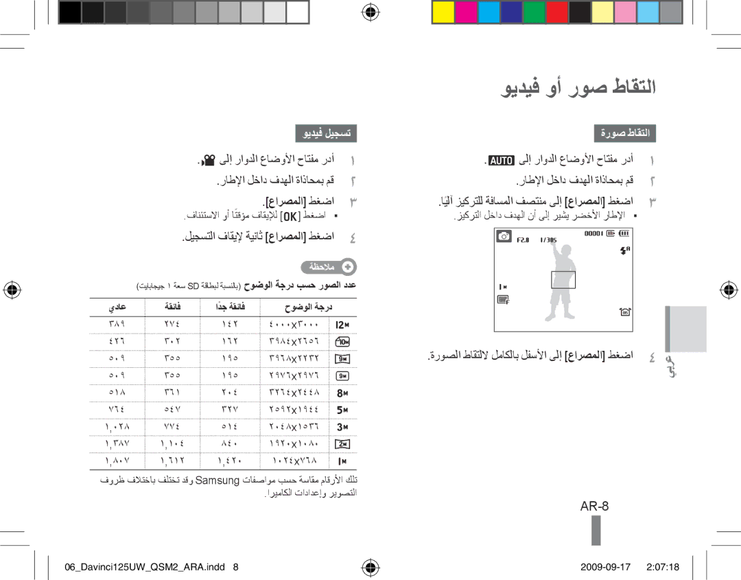 Samsung EC-WB100BBP/IT, EC-WB1000BPBFR, EC-WB100BBP/FR, EC-WB1000BPBE1 ويديف وأ روص طاقتلا, AR-8, ويديف ليجست, ةروص طاقتلا 