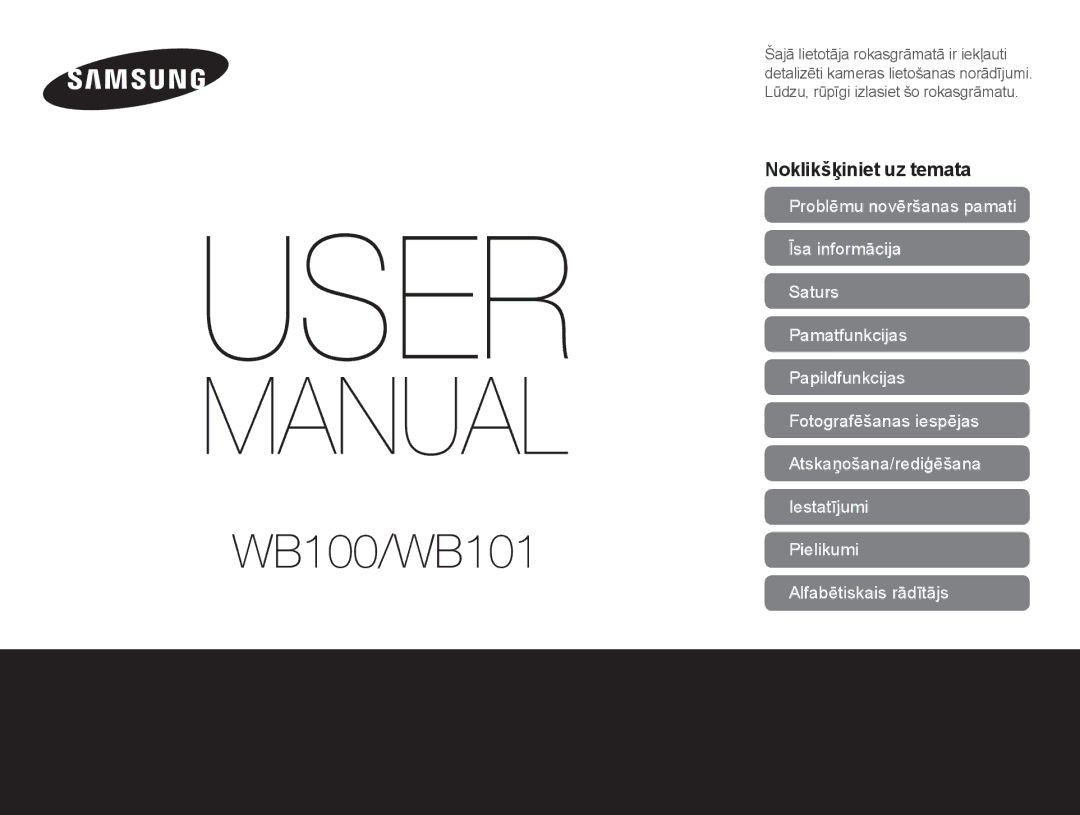 Samsung EC-WB100ZBARE2, EC-WB100ZBABE2 manual WB100/WB101 Pielikumi 