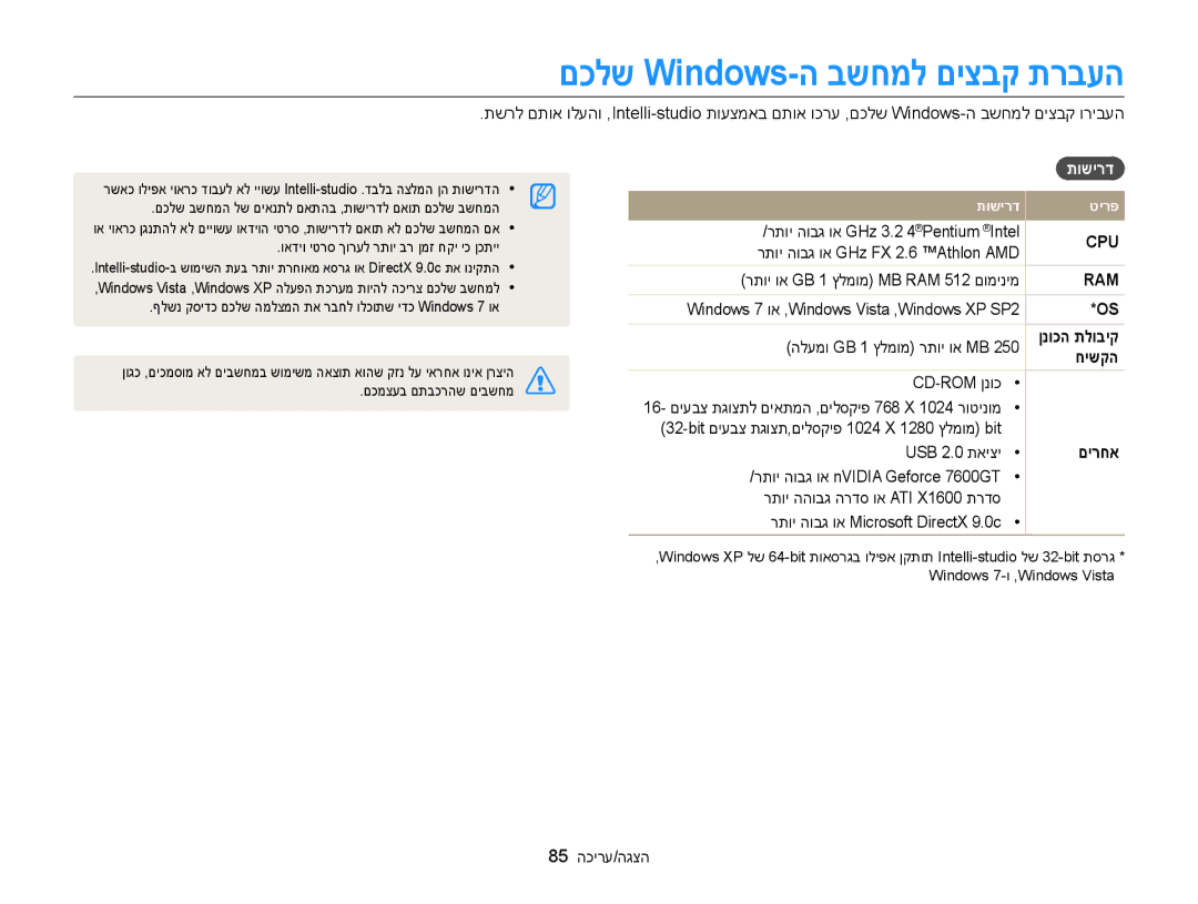 Samsung EC-WB100ZBABIL manual םכלש Windows-ה בשחמל םיצבק תרבעה, ןנוכה תלוביק, חישקה, םירחא 