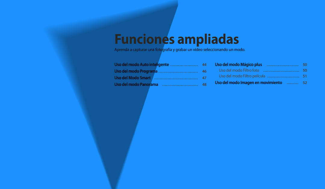 Samsung EC-WB1100BPBE1, EC-WB1100BPRE1 manual Funciones ampliadas 