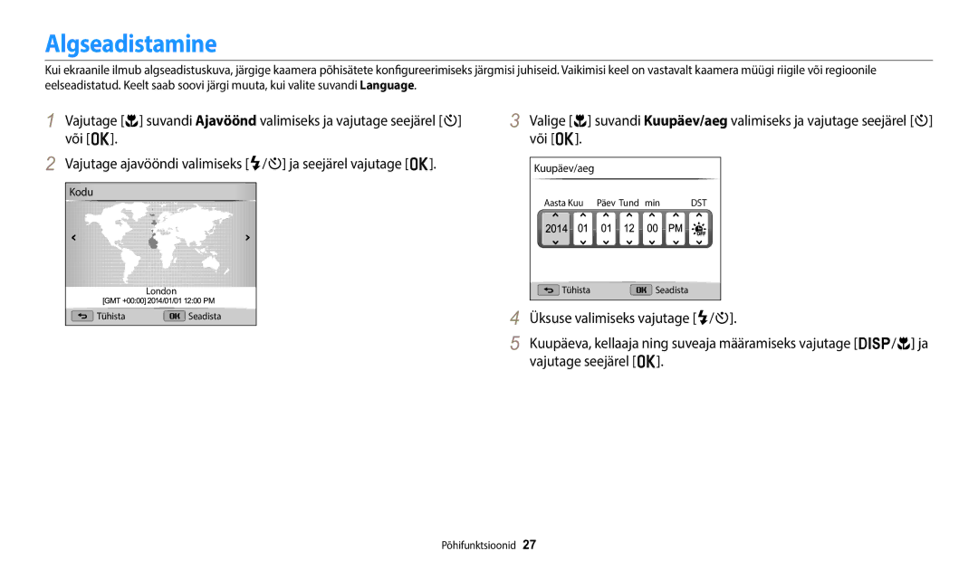 Samsung EC-WB1100BPBE2 manual Algseadistamine 