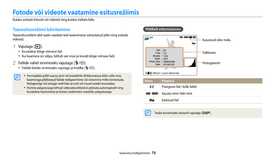 Samsung EC-WB1100BPBE2 manual Fotode või videote vaatamine esitusrežiimis, Taasesitusrežiimi käivitamine, Vajutage P 