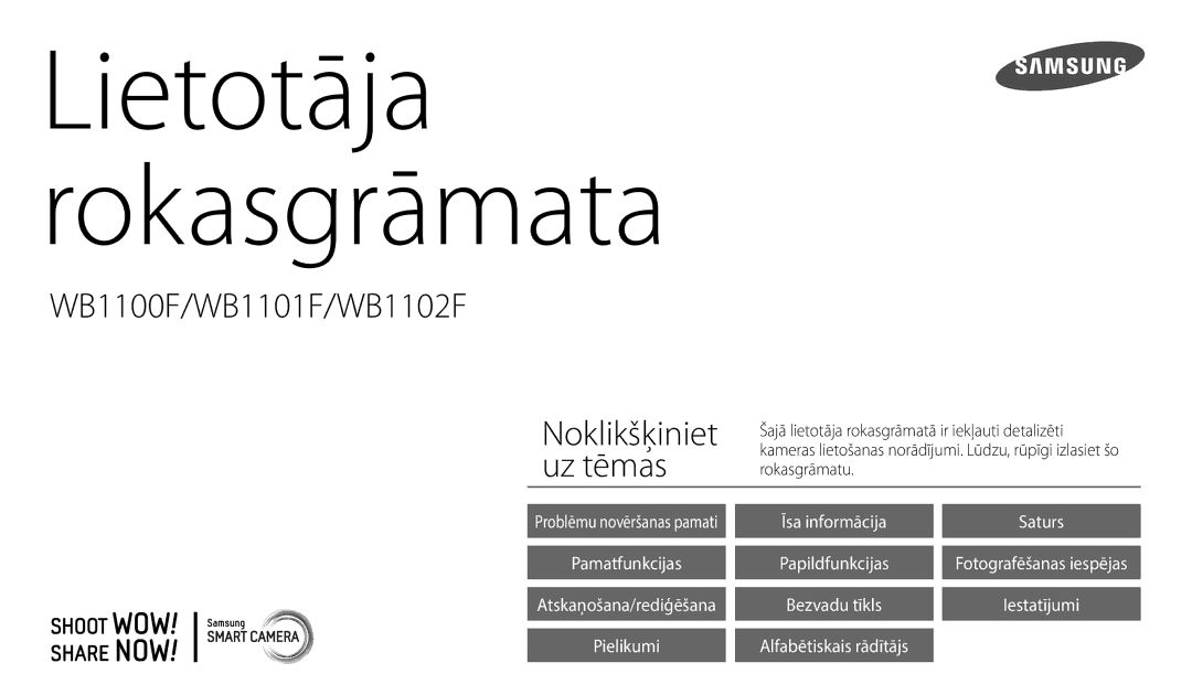 Samsung EC-WB1100BPBE2 manual Lietotāja Rokasgrāmata 