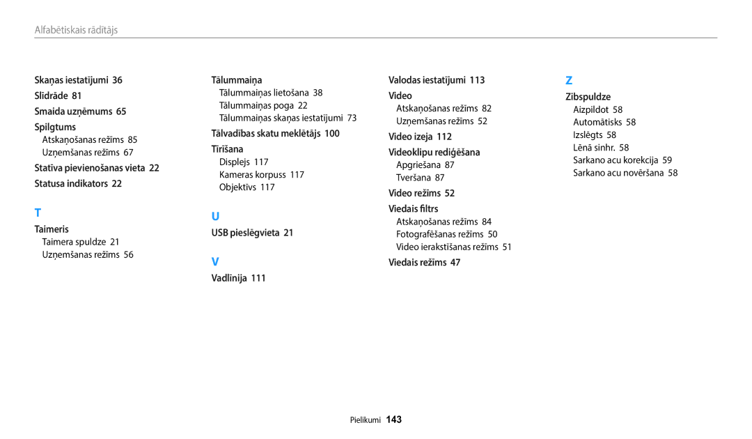 Samsung EC-WB1100BPBE2 manual Taimera spuldze Uzņemšanas režīms, Displejs Kameras korpuss Objektīvs, Apgriešana Tveršana 