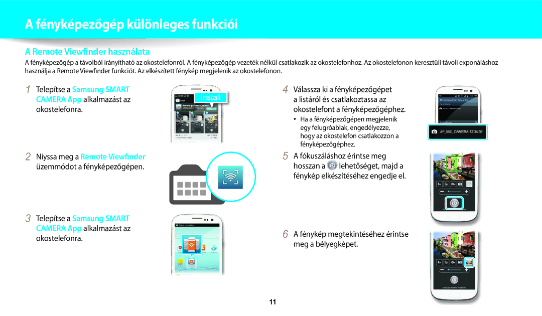 Samsung EC-WB1100BPBE3, EC-WB1100BPRE3 Remote Viewfinder használata, Fénykép megtekintéséhez érintse meg a bélyegképet 