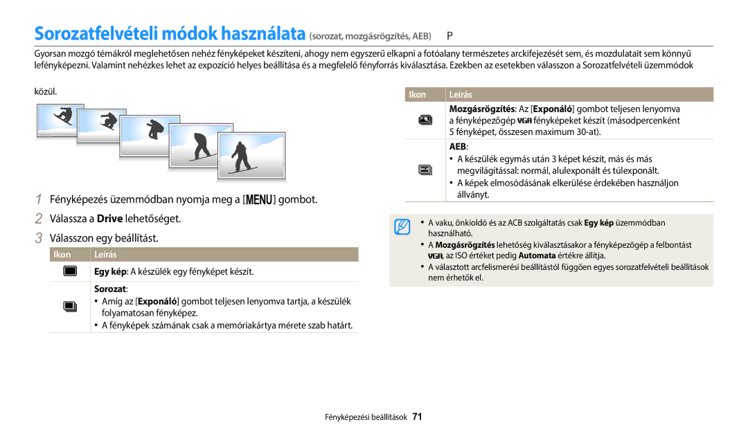 Samsung EC-WB1100BPBE3, EC-WB1100BPRE3 manual Közül, Sorozat 