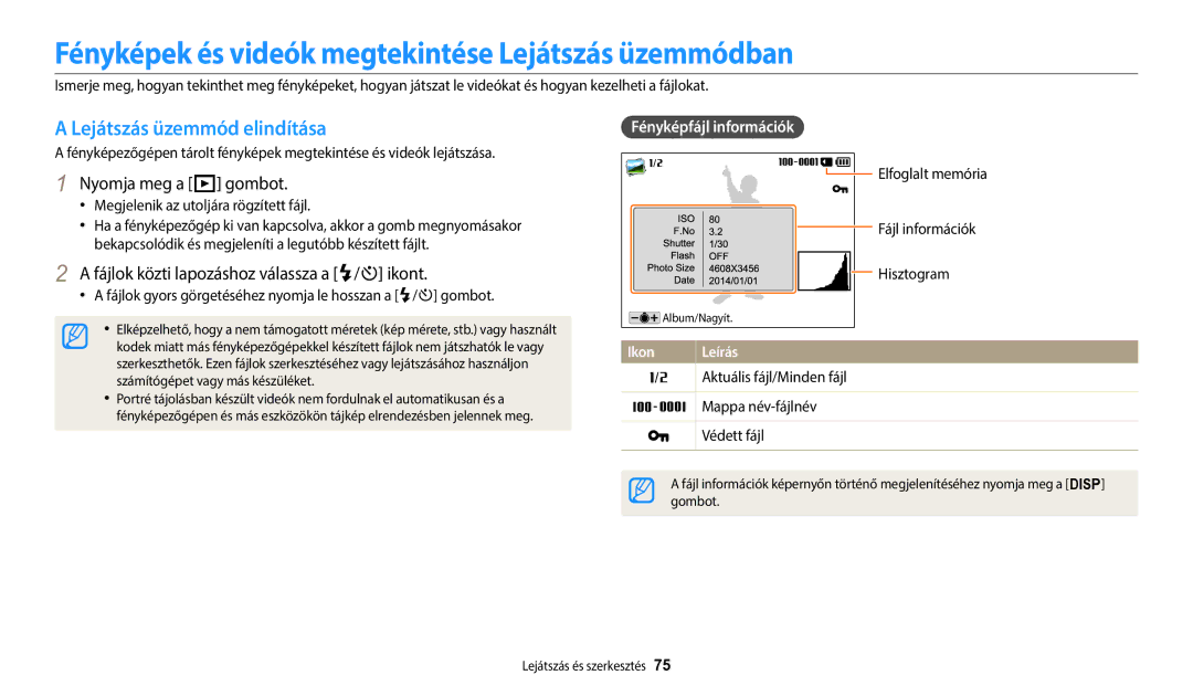 Samsung EC-WB1100BPBE3, EC-WB1100BPRE3 Fényképek és videók megtekintése Lejátszás üzemmódban, Lejátszás üzemmód elindítása 