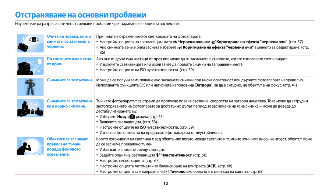 Samsung EC-WB1100BPBE3 manual Отстраняване на основни проблеми 