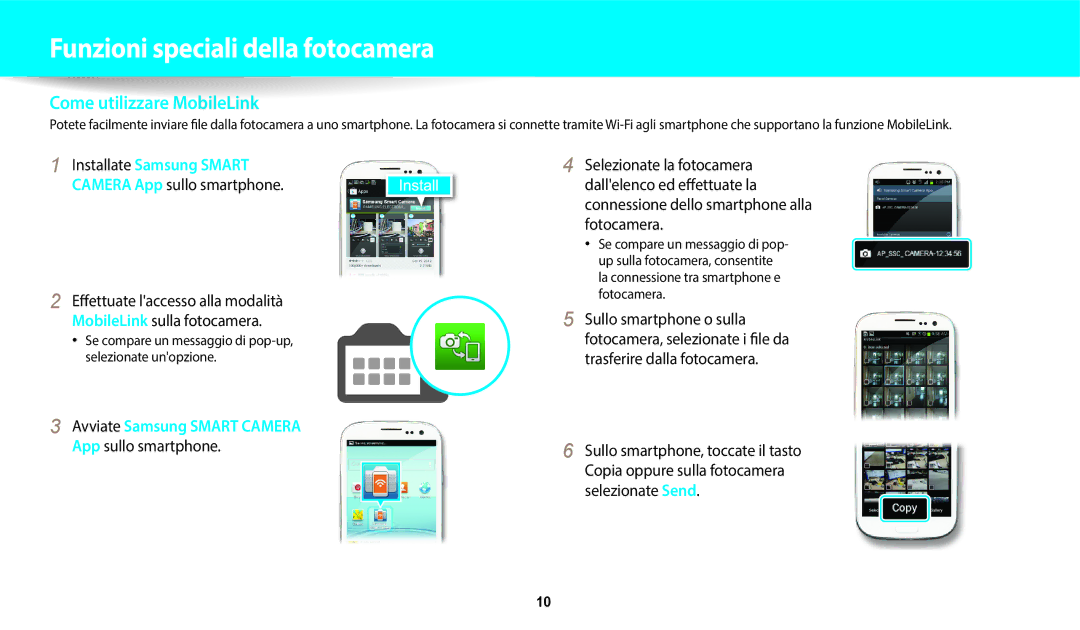 Samsung EC-WB1100BPBE1, EC-WB1100BPBTR manual Come utilizzare MobileLink 