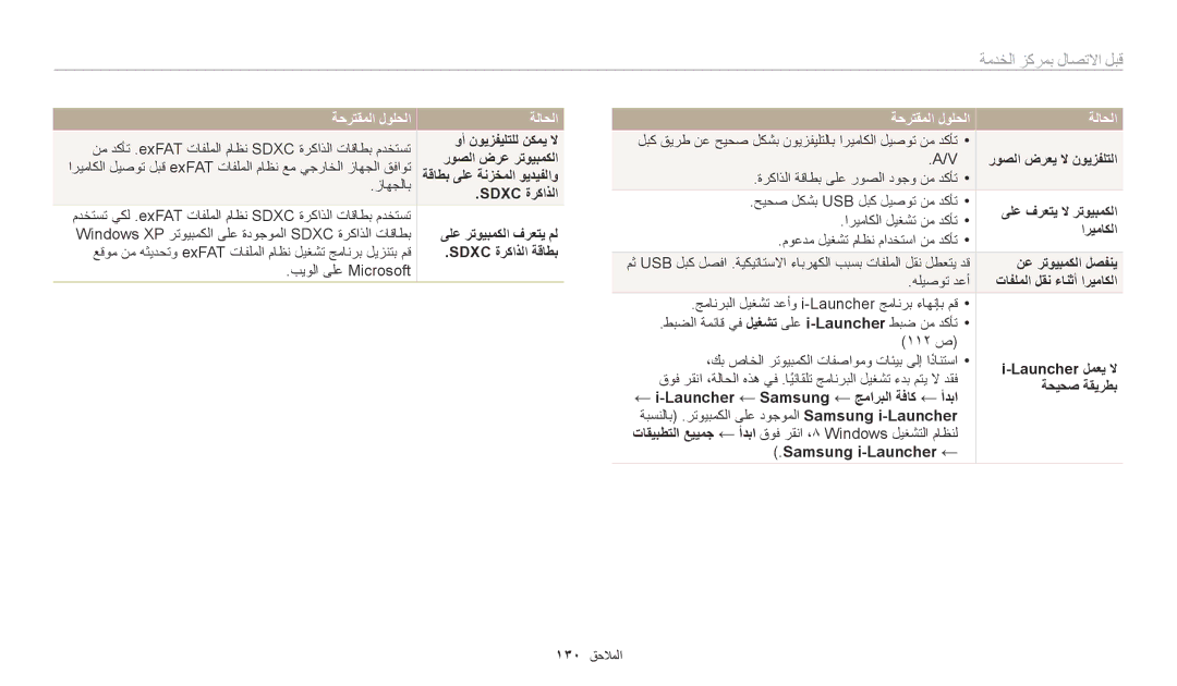 Samsung EC-WB1100DDRME, EC-WB1100BPRDZ وأ نويزفيلتلل نكمي لا, روصلا ضرع رتويبمكلا, Sdxc ةركاذلا, ىلع رتويبمكلا فرعتي مل 