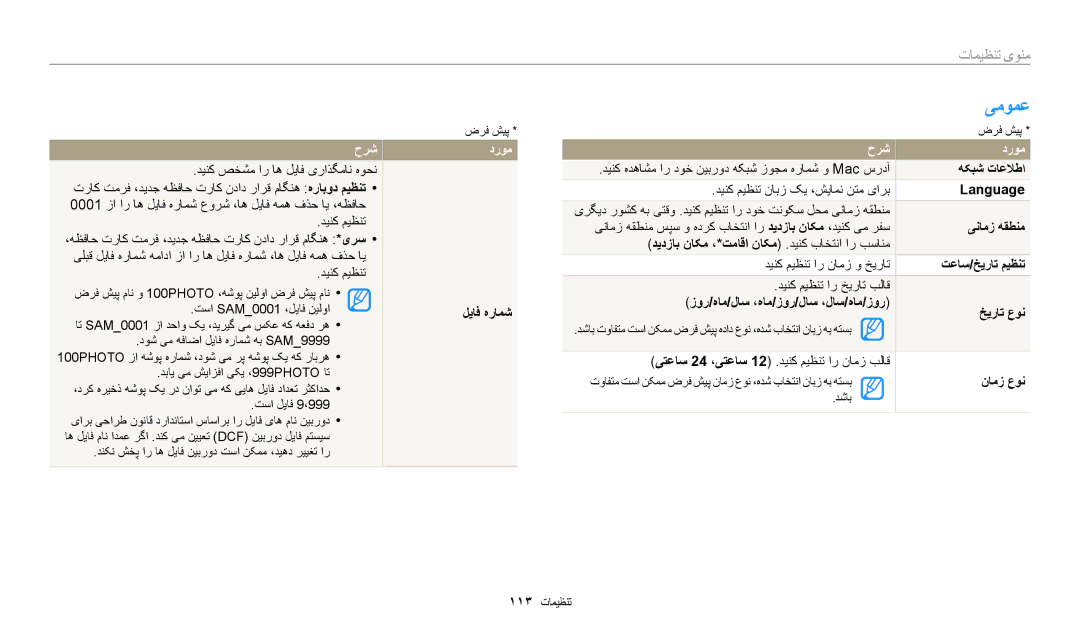 Samsung EC-WB1100BDBJO, EC-WB1100BPRDZ, EC-WB1100DPBIR, EC-WB1100DPRZA, EC-WB1100DPBZA, EC-WB1100DDRME, EC-WB1100BPBRU یمومع 