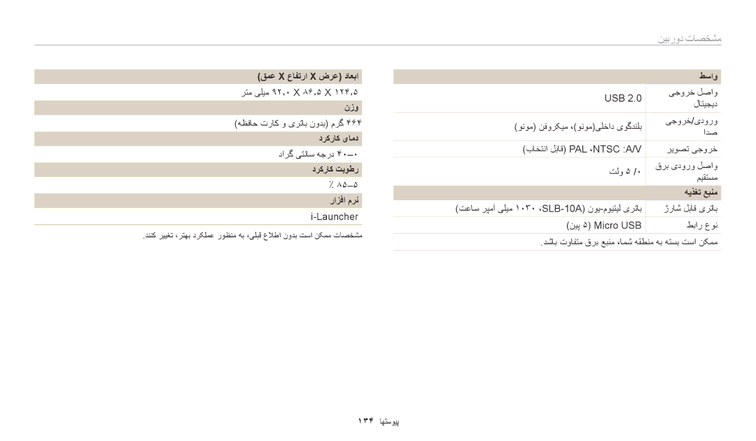 Samsung EC-WB1100DPRME manual قمع X عافترا X ضرع داعبا, نزو, درکراک یامد, درکراک تبوطر رازفا مرن, طساو, هیذغت عبنم 