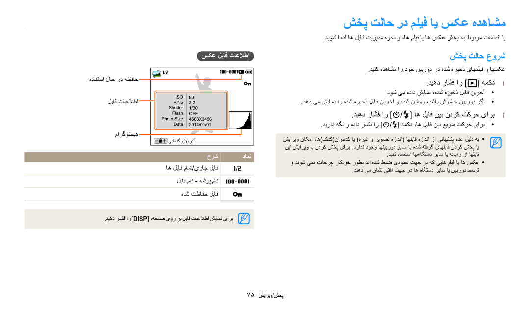 Samsung EC-WB1100BPBRU manual شخپ تلاح رد مليف اي سکع هدهاشم, شخپ تلاح عورش, دیهد راشف ار P همکد1, سکع لياف تاعلاطا 