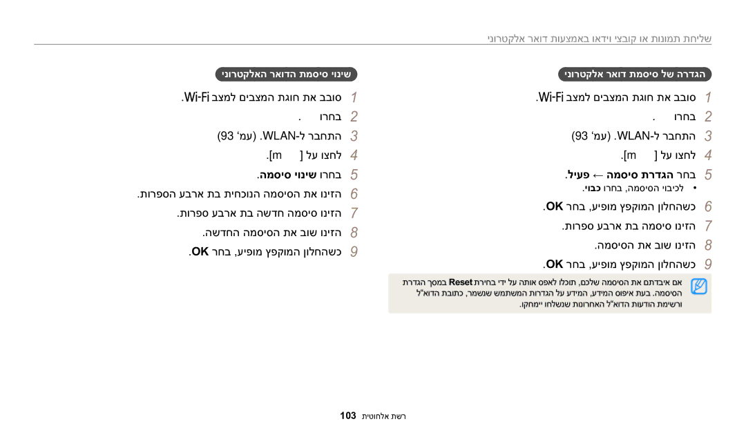 Samsung EC-WB1100DDRME manual המסיס יוניש ורחב5, ליעפ ← המסיס תרדגה רחב5, שליחת תמונות או קובצי וידאו באמצעות דואר אלקטרוני 