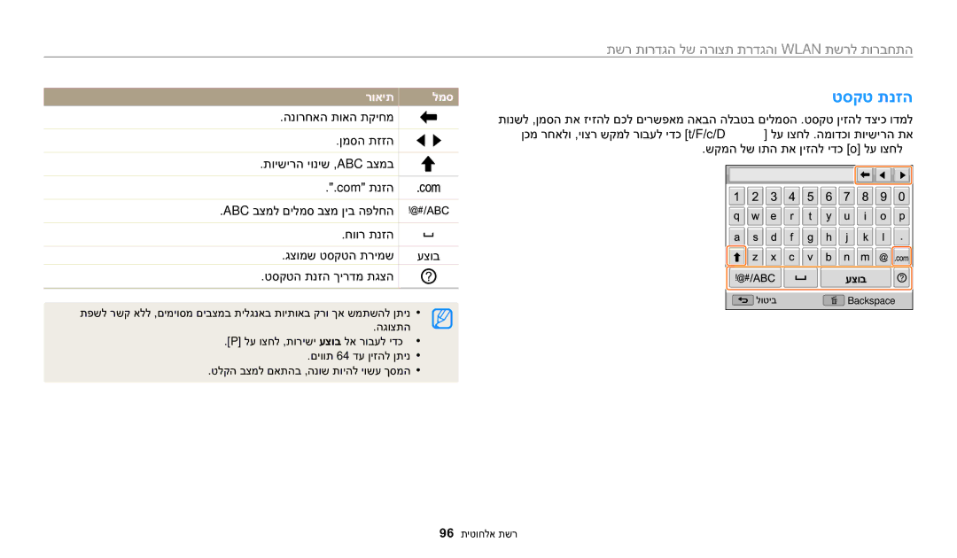 Samsung EC-WB1100DDBME, EC-WB1100DDRME, EC-WB1100BPRIL, EC-WB1100BPBIL manual טסקט תנזה, רואית 