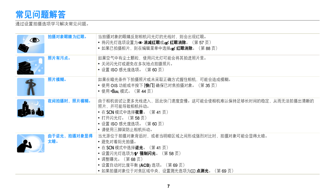 Samsung EC-WB110ZBABE3, EC-WB110ZBARE3 manual 常见问题解答 