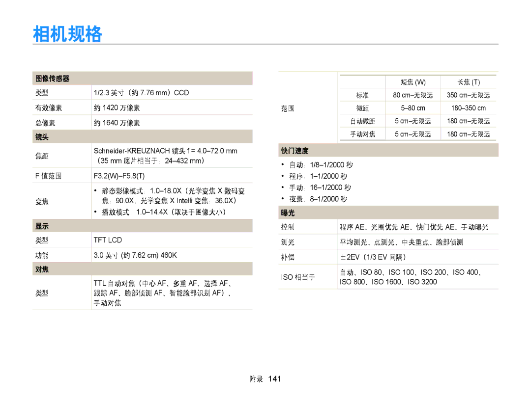 Samsung EC-WB150ZBPWE2, EC-WB150FBPWE1, EC-WB150FBPBE1, EC-WB150FBPBE3, EC-WB150FBPWE3, EC-WB150FBDWE3, EC-WB150FBPRE3 相机规格 